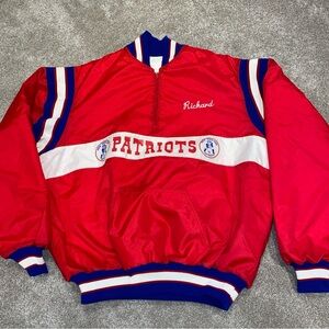 Vintage New England Patriots 1/4 Zip Pullover Jacket Men’s‎ XXL Long Made In USA